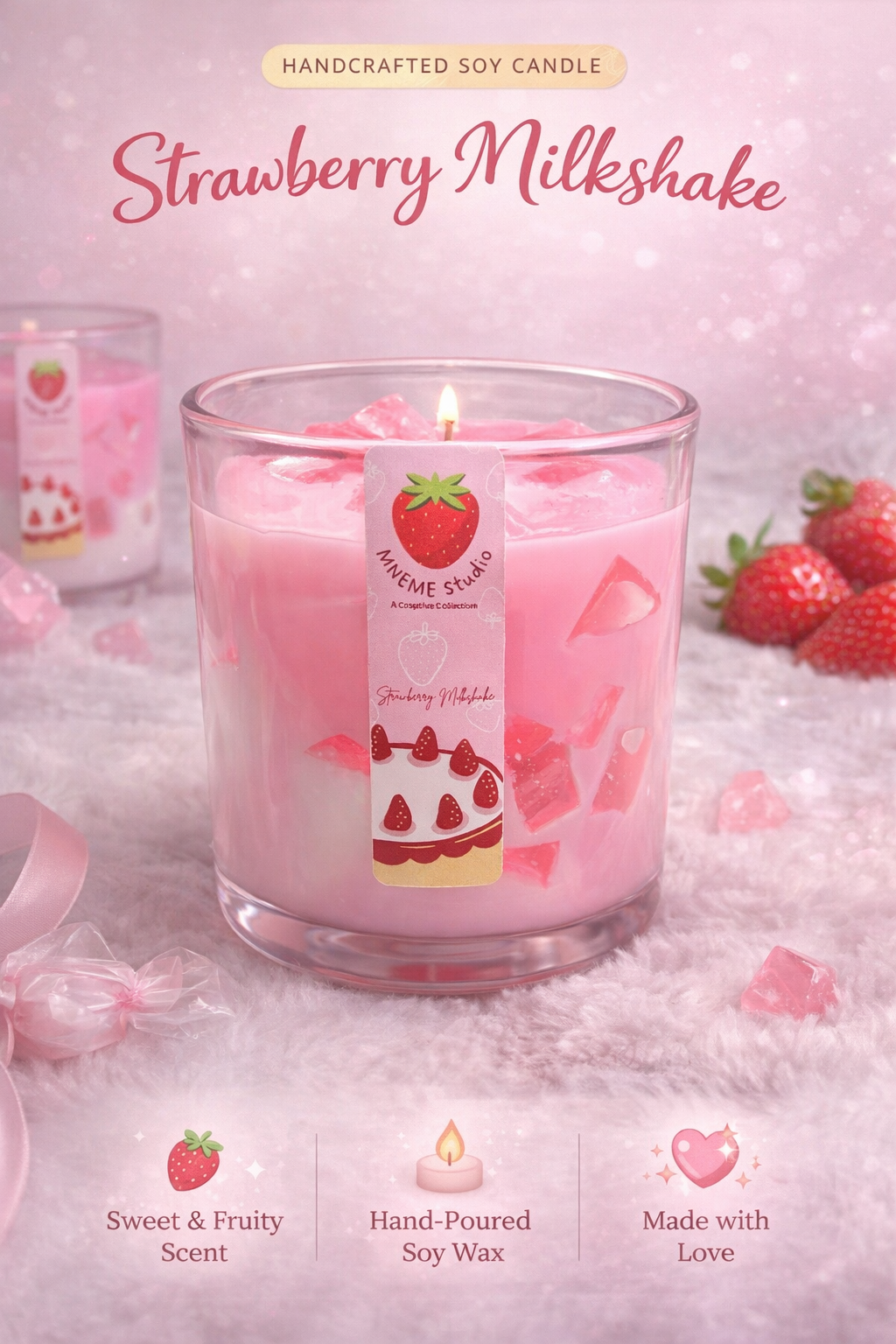 Strawberry Milkshake Candle
